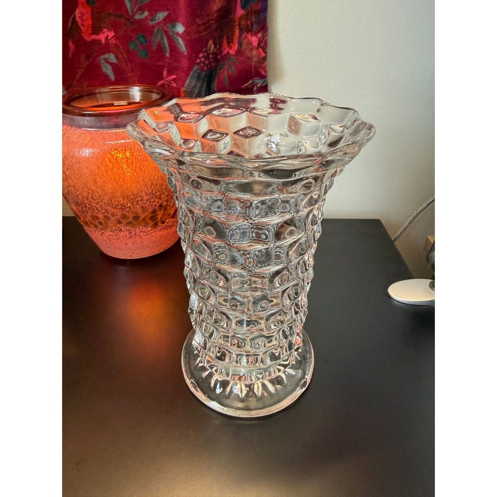 Used: Vintage American Clear Cubic Vase by Fostoria